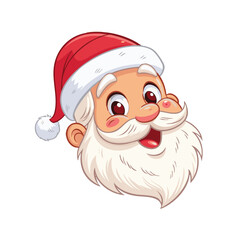 Image of a smiling Santa Claus head wearing a red Christmas hat