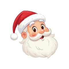 Image of a smiling Santa Claus head wearing a red Christmas hat