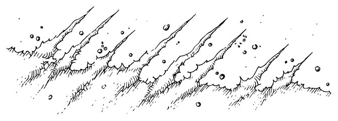 Diagonal claw marks and scratches with flying debris in dynamic action sketch style © Kaz