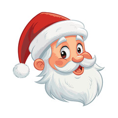 Image of a smiling Santa Claus head wearing a red Christmas hat