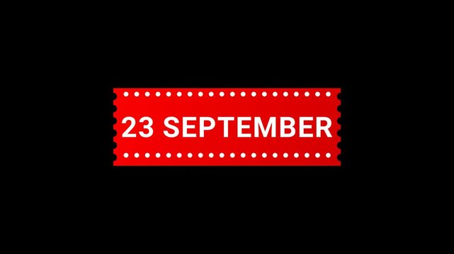 23 September Red Banner Animation with Page Turn Effect
