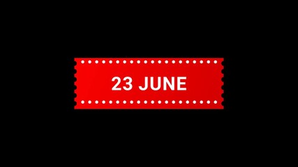 23 June Red Banner Animation with Page Turn Effect