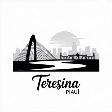 Teresina Skyline Silhouette &mdash; A Riverside Capital at the Heart of Northeastern Brazil Vector Illustration