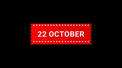 22 October Red Banner Animation with Page Turn Effect