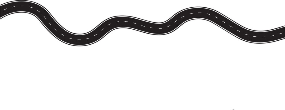 Winding curves road isolated on transparent background. winding road from top view. vector illustration.