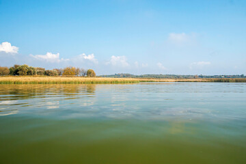 autumn landscape with lake and trees