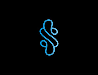 Fototapeta premium Abstract s shape graphic design on black background