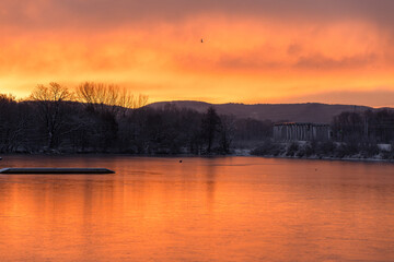 Zimowy poranek w Goczałkowice zdr&oacute;j na śląsku. 