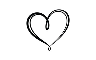 Minimalist artistic one-line heart illustration representing love and affection