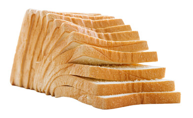 Sliced bread isolated on a  transparent  background. Bread slices.