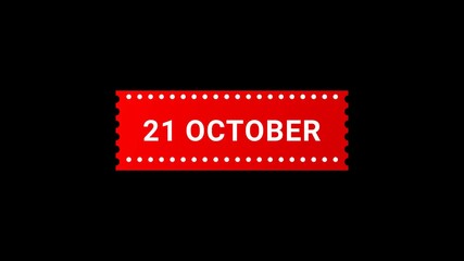 21 October Red Banner Animation with Page Turn Effect