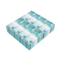 3D Asset – Stacked Brazilian 100 Real Banknotes with Isolated Background