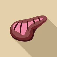 Grilled t bone steak showing a cross section of medium rare meat, perfect for menus, websites, and food blogs