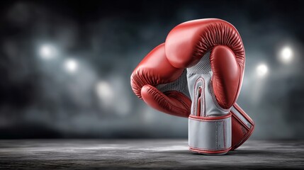 Boxing gloves set against a blurred background, capturing the essence of athleticism and tenacity in sports training