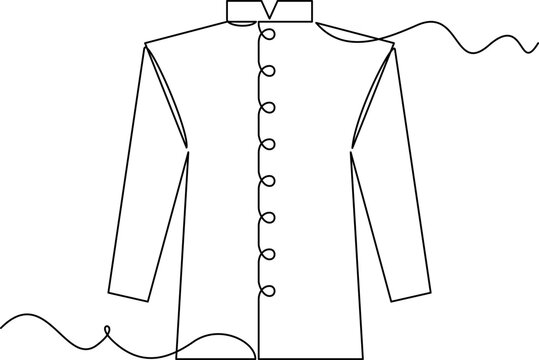 one line art Achkan vector illustration. line art, one continuous line, simple, hand drawn and sketch style. for icons, symbols, signs or logos. PNG