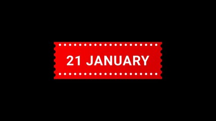 21 January Red Banner Animation with Page Turn Effect