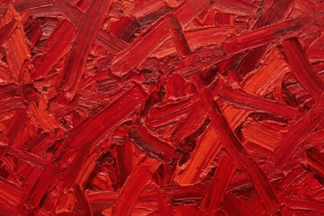 Red Abstract Brush Stroke Art