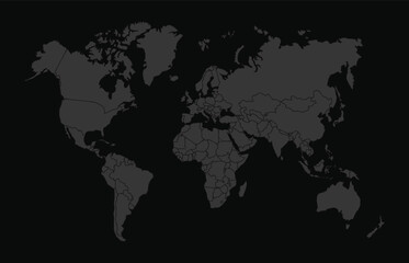 world map hgih quality vector on black background