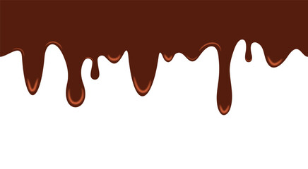 Realistic Dripping Chocolate Background Border