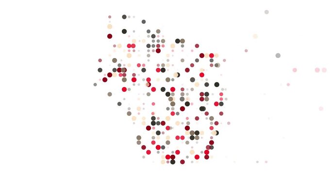 Digital Rain Drops Creating Wisconsin Silhouette