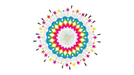 Floral Mandala in Vibrant Colors: A kaleidoscope of hues unfolds in this mesmerizing floral mandala, with each intricate detail radiating a sense of harmony and spiritual beauty.