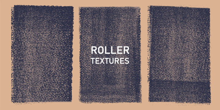 Blue linocut stamp textures on acid green background. Handmade ink-roller rough edges with aged distressed effect. Grunge urban street art overlays, lino block printing texture for bold graphic design