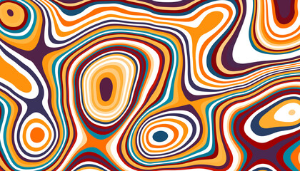 Retro style abstract pattern with colorful geometric shapes overlay