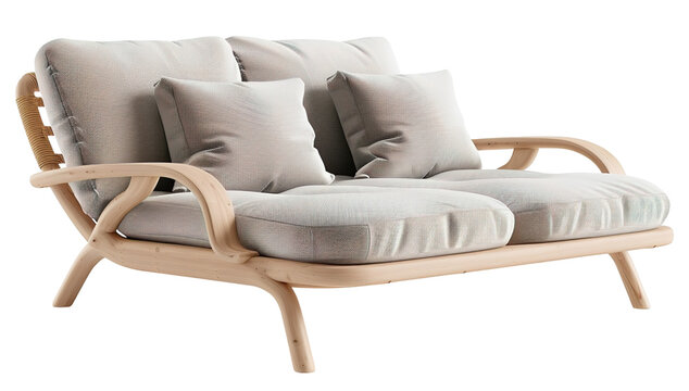 This double sun lounger is designed for outdoor patios. It features a modern look with soft cushions and a simple frame. Ideal for relaxing in backyard spaces - Powered by Adobe