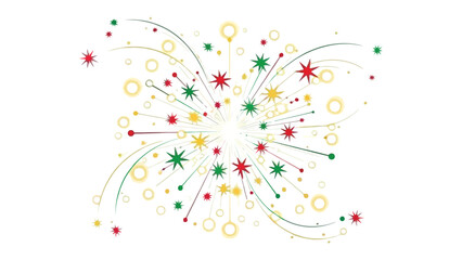 Celebration Burst: A radiant explosion of colorful fireworks against a clean backdrop, creating a festive atmosphere of joy and excitement.