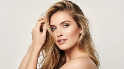 Obraz premium beautiful young woman with long blonde hair