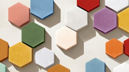 Obraz premium Colorful geometric hexagonal tiles for modern interior design