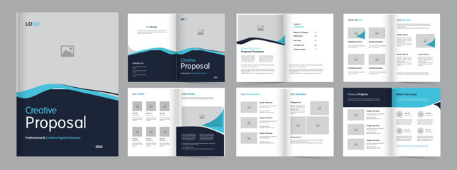 Creative proposal template layout,  Project proposal brochure design