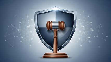 Gavel and Shield - Symbol of Justice and Protection.