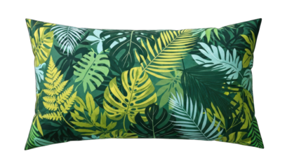 Tropical Leaf Pillow Isolated on White