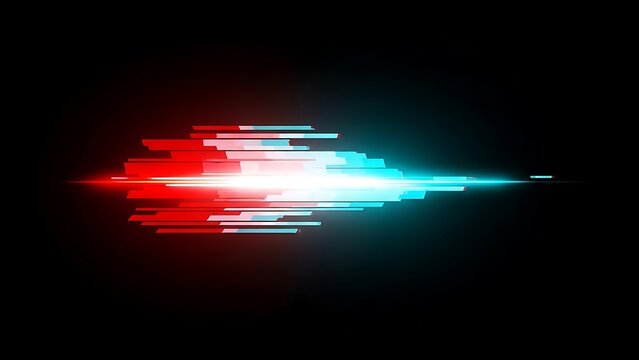Abstract red and blue light streaks on black background - Powered by Adobe