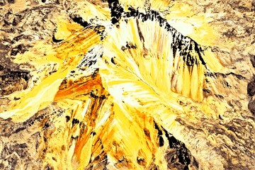 birds eye view the Andes with the Tunupa Volcano from above mixed media