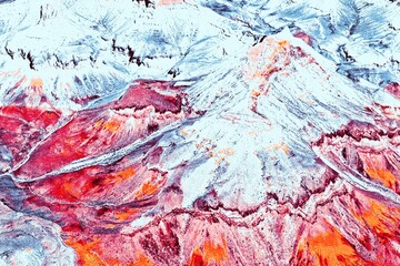 birds eye view the Grand Canyon from above mixed media