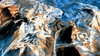 Birds eye view the Atacama Desert in Chile from above mixed media