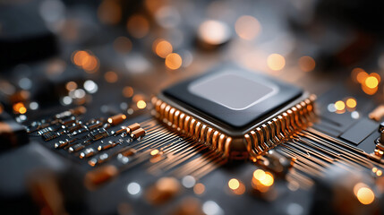 Explore advanced technology with detailed copper circuit board ready for innovative projects and cutting edge designs using microchips, PCB visualization, electronic engineering ae