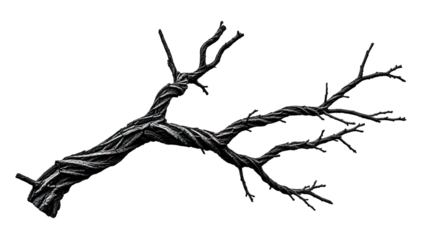 Twisted Branch Isolated on White