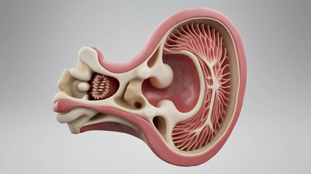 Detailed 3D CGI Render of Human Ear Anatomy