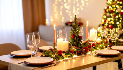 Gedeckter Esstisch Weihnachten 