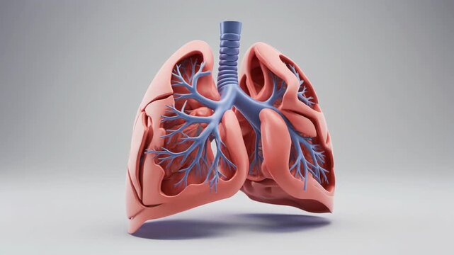 3D CGI Render of a Human Lung with Trachea