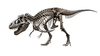Tyrannosaurus Rex Skeleton Isolated on White