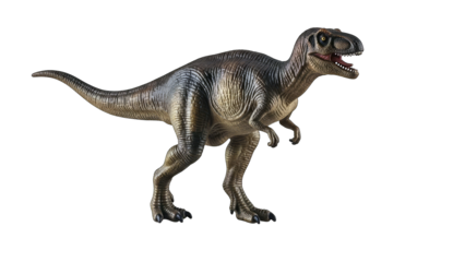 Tyrannosaurus Rex Toy Standing on White Background