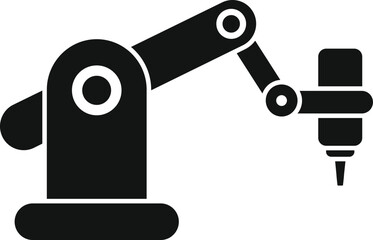 Robotic arm manipulating tools in a manufacturing process, emphasizing automation and precision in industrial environments