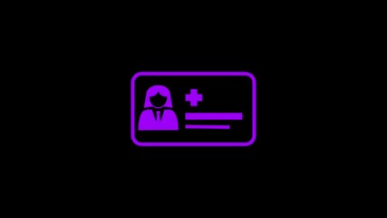 Animated medical card icon for healthcare and patient information. Concept of secure digital healthcare access. - Powered by Adobe