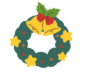 かわいいクリスマスリース_ベル_ジングルベル