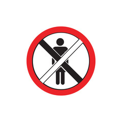 Obraz premium No Crossing or Jaywalking Prohibited Sign. Pedestrian Safety and Restricted Area Symbol.