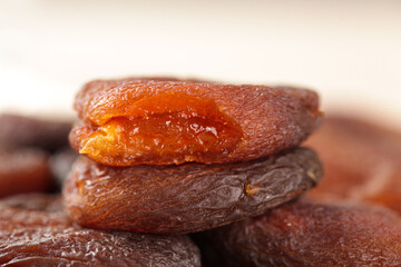 Dried Xinjiang Apricots Close-up - Candied Fruit Snack Food Photography